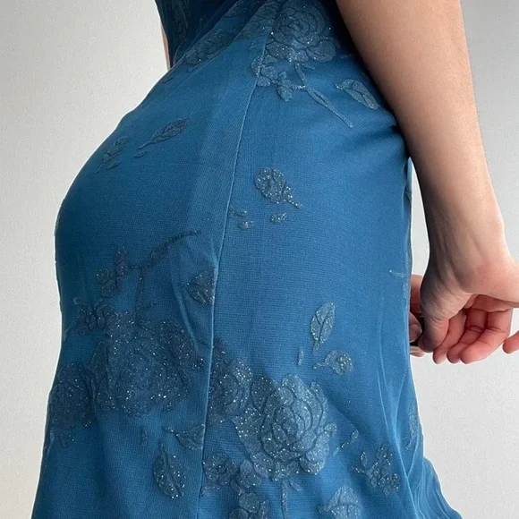 Vintage teal mesh fairy dress - Picture 3 of 7